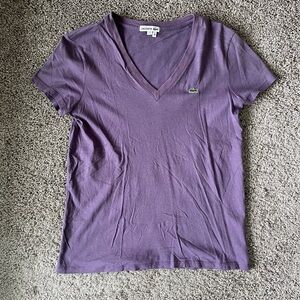 Lacoste Purple V-Neck Shirt